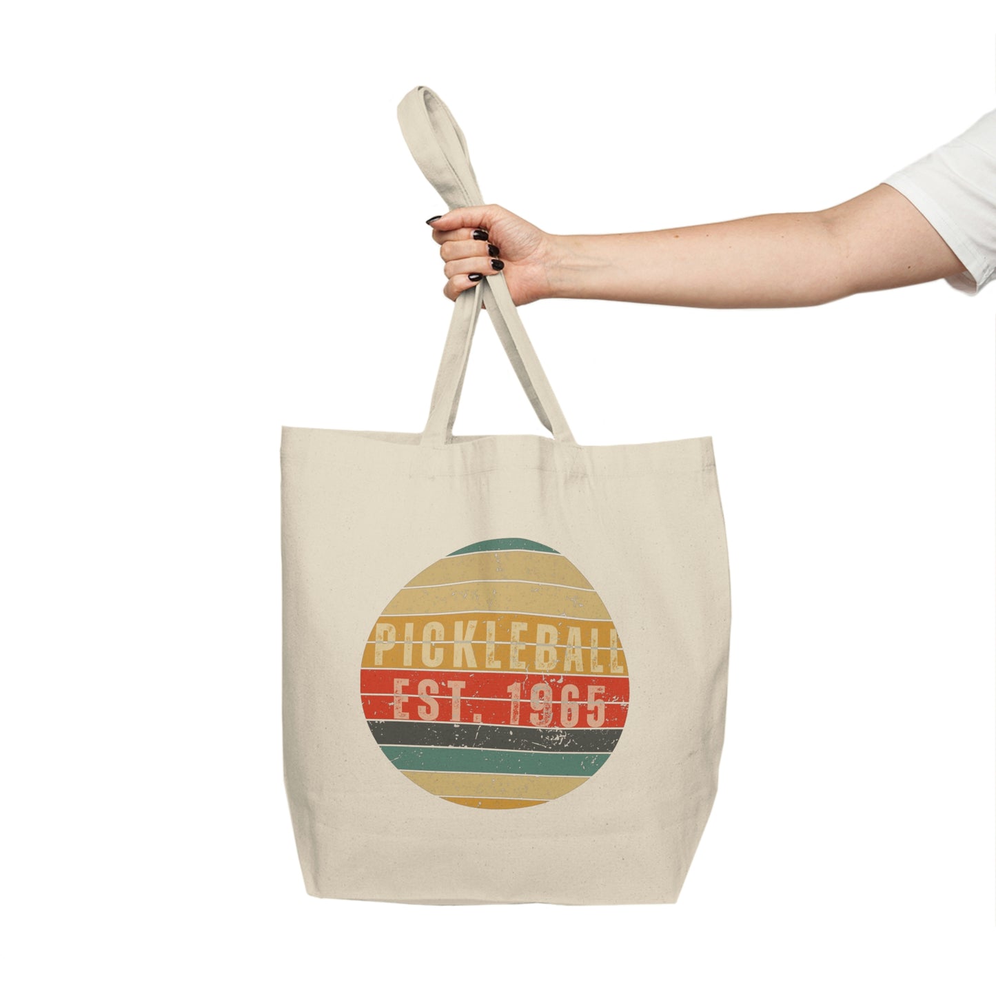 Pickleball Canvas Shopping Tote