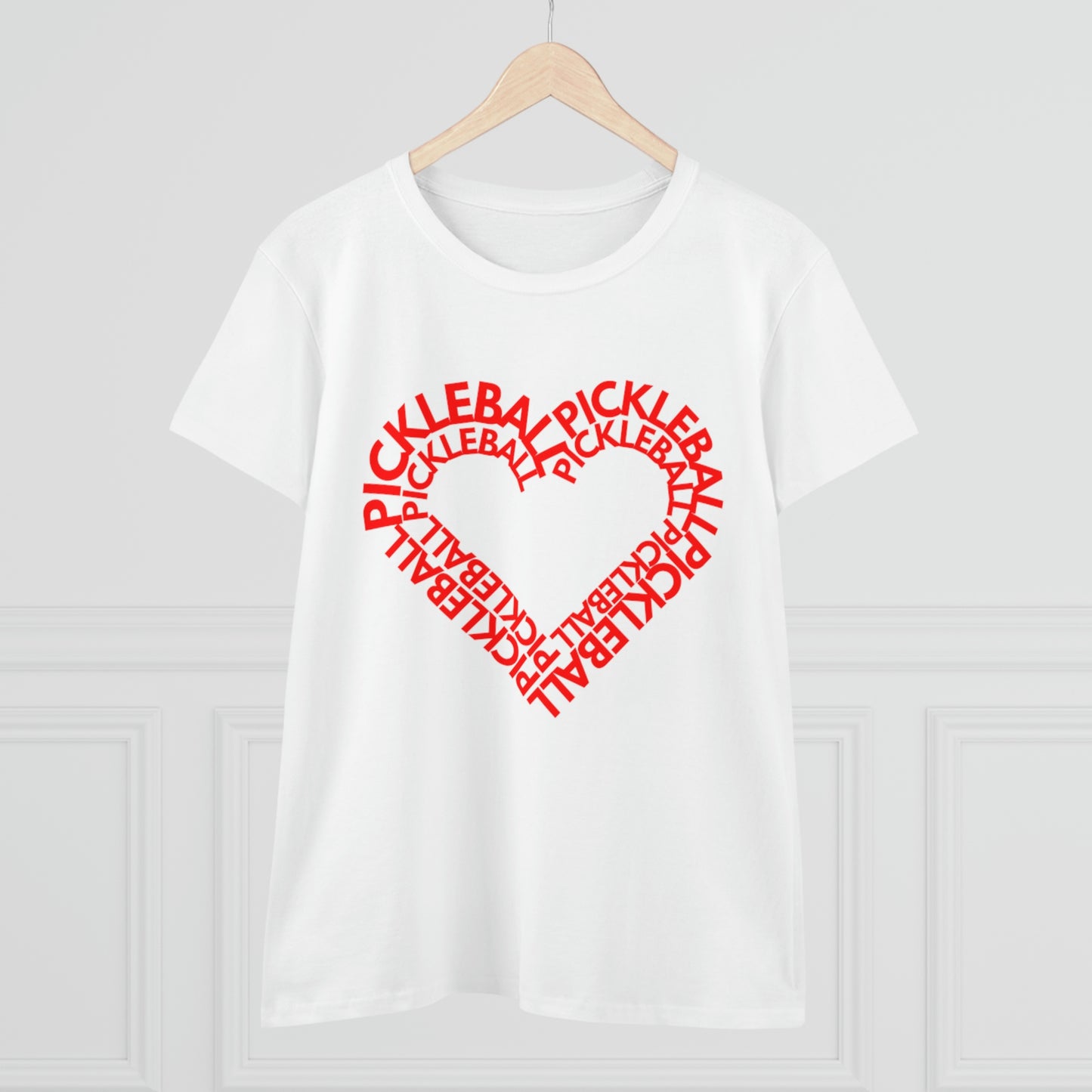 Red Pickleball Heart - Soft, light cotton, t-shirt for your Valentine