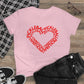 Red Pickleball Heart - Soft, light cotton, t-shirt for your Valentine