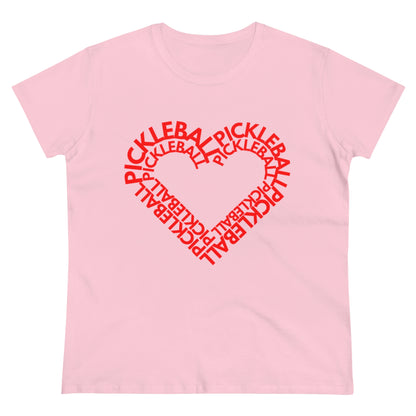 Red Pickleball Heart - Soft, light cotton, t-shirt for your Valentine